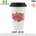 Taza de café plástica de la pared doble al por mayor 16oz con la tapa (HDP-2023)